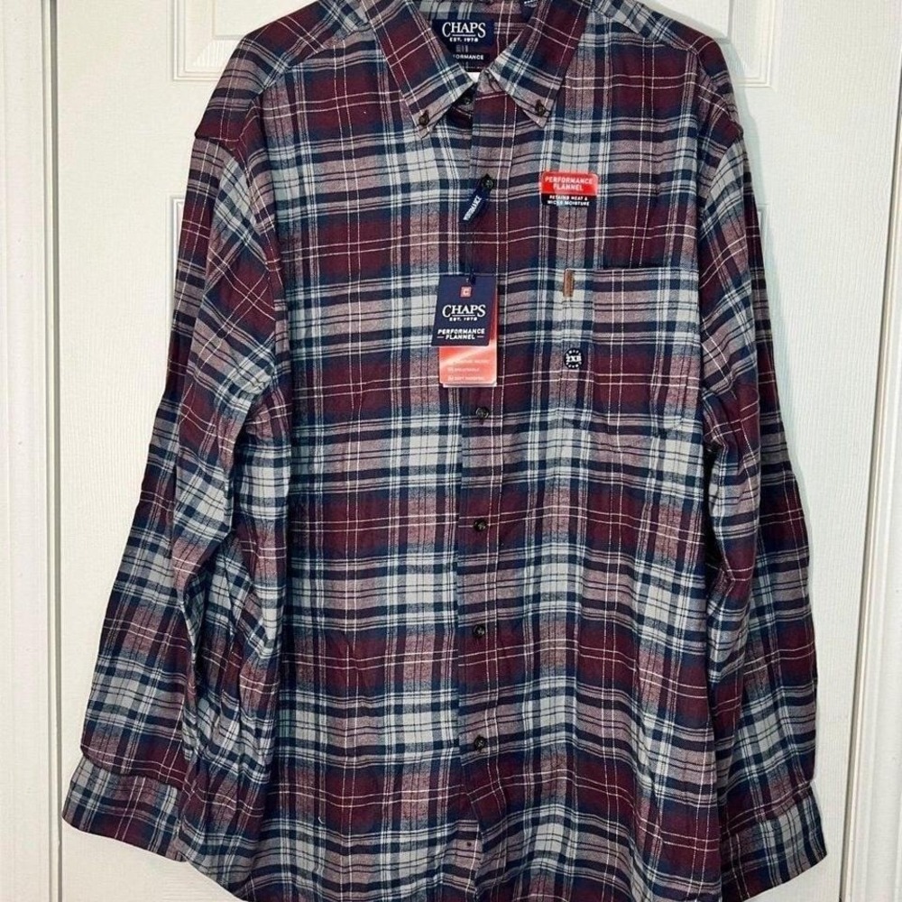 2XB Chaps Performance flannel Rich Ruby.  Big & Tall.